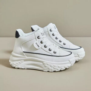 Tênis De Cano Alto Com Solas Grossas Que Aumentam A Altura