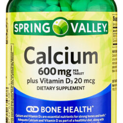 Cálcio 600 Mg Mais Vitamina D3 20 Mcg Spring Valley 250 Tabs