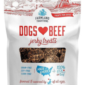 Farmland Traditions Dogs Love Beef Jerky Dog Treats 40 Onças