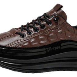 Tênis Padrão Crocodilo Moda Homens Sapatos Casuais