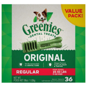 Original Teenie Dental Dog Treats Regulares - 36 Guloseimas