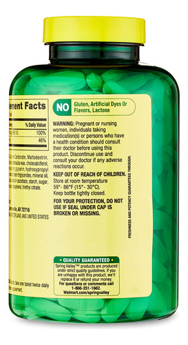 Cálcio 600 Mg Mais Vitamina D3 20 Mcg Spring Valley 250 Tabs - Imagem 3