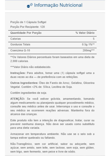 Puritans Pride Coq10 200 Mg 120 Cápsulas - Imagem 4