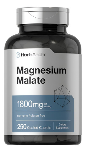 Suplemento, Horbaach Malato De Magnésio 600mg 250 Cápsulas