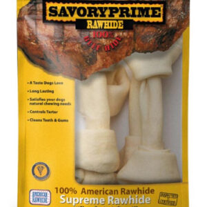 Ossos De Couro Cru Supreme Knotted Ensacados, Naturais, 4 Un