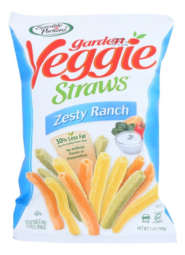 Straw Veggie Ranch 6 Onças (caixa Com 12) Da Sensible Portio