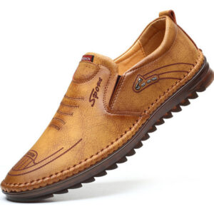 Sapatos De Couro Casuais Feitos À Mão Para Homens