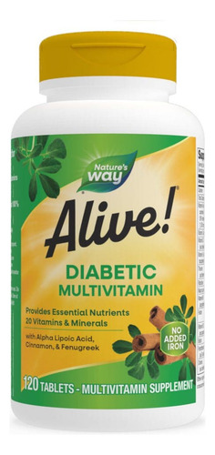 Multivitamínico Diabético Alive 120 Comprimidos