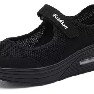 Sapatos De Enfermeira De Malha Respirável Velcro Mulheres