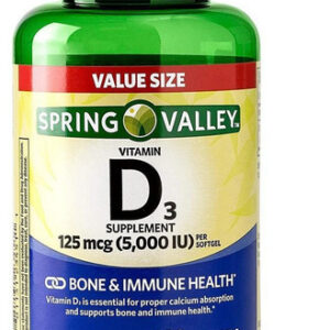 D3 125mcg 5.000iu Vitamina Spring Valley 400 Softgels