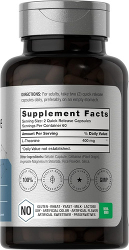 Suplemento Horbaach L-teanina 400 Mg 240 Cápsulas - Imagem 2