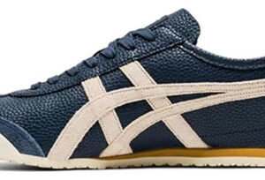 Sapatos Femininos Onit.suka Tig.er Grey Blue Leather Pattern