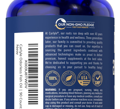 Óleo De Peixe Carlyle 2000mg | 90 Géis Inodoros - Imagem 2