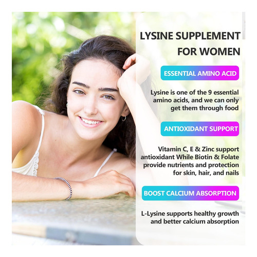 Abyssus Lisina 1000mg Gummies Para Mulheres Com Biotina, C, - Imagem 10