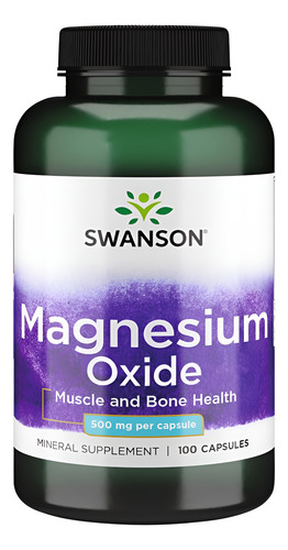 Óxido De Magnésio Swanson 500 Mg 100 Cápsulas