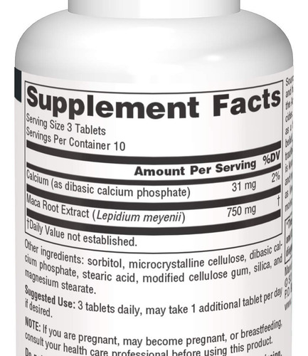 Source Naturals Maca 250 Mg, 30 Comprimidos - Imagem 2