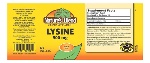 Lisina 500 Mg 500 Mg 100 Guias - Imagem 2