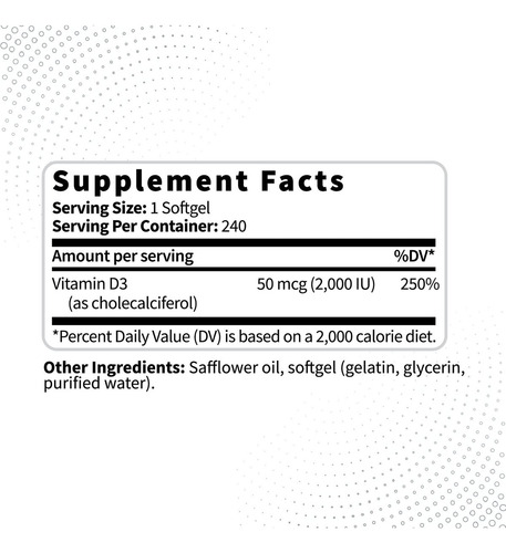 Vitamina D3 Tipo Zero 2000 Ui - 240 Cápsulas Gelatinosas Sem - Imagem 2