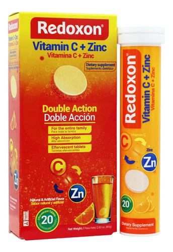 Suplemento Redoxon Vitamina C + Zinco 20 Comprimidos Eferves - Imagem 3