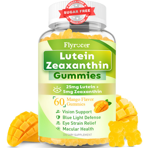 Suplementos Gomas De Luteína Sem Açúcar Flyrocer 25 Mg 60 Un