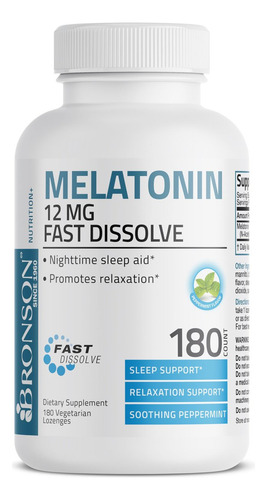 Bronson Melatonina 12mg, 180 Comprimidos Vegetarianos - Imagem 15