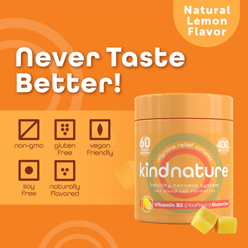 Suplemento Kind Nature Vitamin B2 Gomas Riboflavina 400mg - Imagem 4