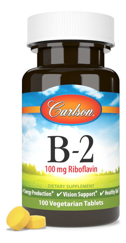 Carlson B-2 Riboflavina 100 Mg, 100 Comprimidos Vegetais - Imagem 5