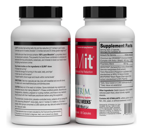 Suplemento Health Direct Slimit Com Meratrim 800 Mg 56 Cápsu - Imagem 2