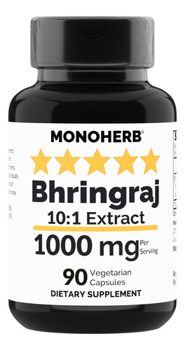 Suplemento De Extrato De Monoherb Bhringraj 1000mg 90 Cápsul