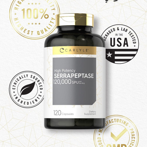 Carlyle, Serrapeptase 120000 Spu - 120 Cápsulas - Imagem 6