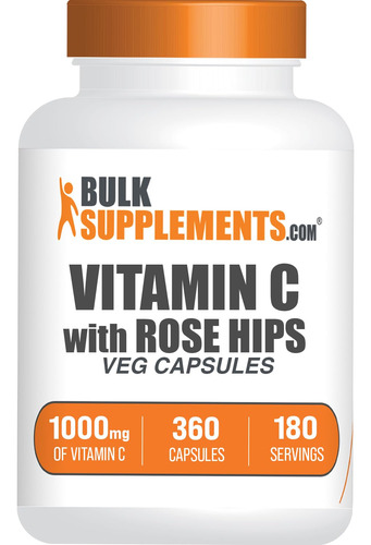 Suplemento Bulksupplements.com Vitamina C 1000 Mg Com Rosa M