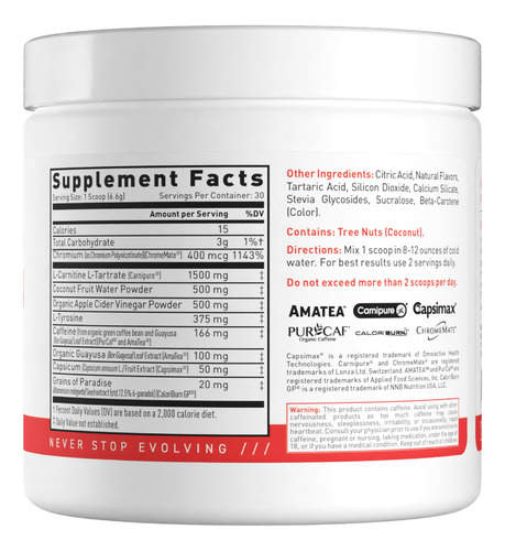 Suplemento Kaged Thermogenic Clean Burn Orange Mango 30 Serv - Imagem 2