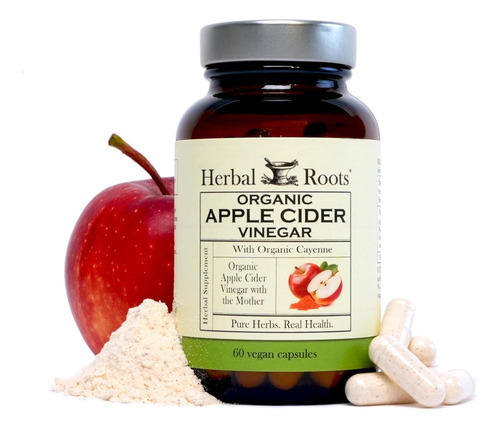 Cápsulas De Vinagre De Cidra Orgânico Herbal Roots Com Mãe E - Imagem 6