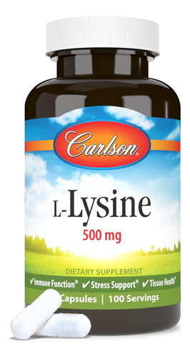 Carlson Labs L-lisina, 500mg, 100 Cápsulas - Imagem 5