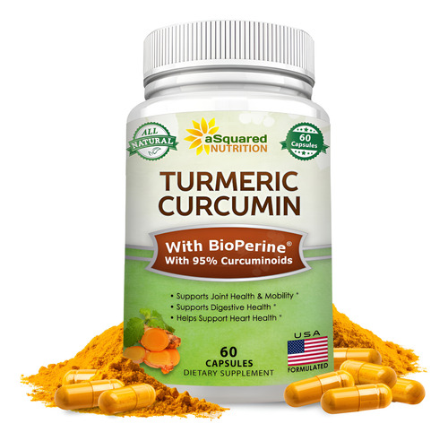 Suplemento Asquared Nutrition Curcuma Curcumina 1300mg