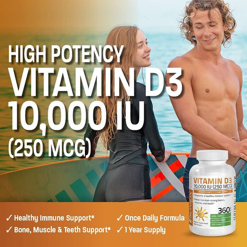 Bronson, Vitamina D3 10.000 Ui - 180 Cápsulas Geladas - Imagem 4
