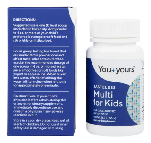 Multivitamínico Em Pó You+yours Tasteless Para Crianças E Cr - Imagem 6