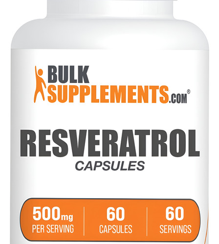 Cápsulas De Resveratrol 500 Mg Da Bulksupplements - 60 Cápsu
