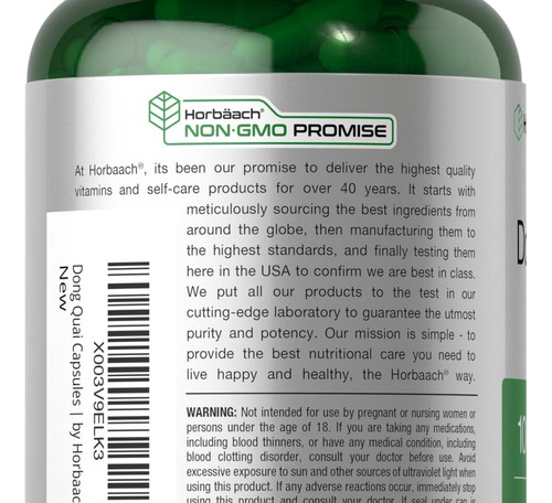 Cápsulas Horbäach Dong Quai 1000mg | 150 Unidades - Imagem 5