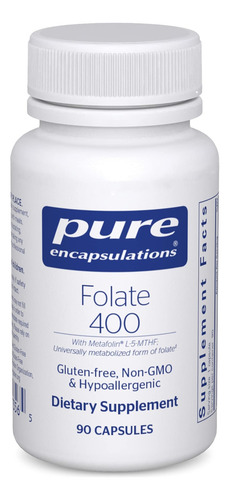 Encapsulações Puras Folato 400 | Suplemento Metafolin L-5-mt