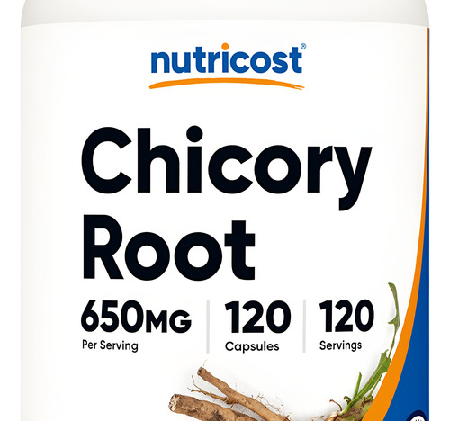 Nutricost Raiz De Chicória 650mg - 120 Cápsulas Veganas