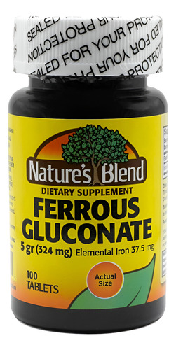 Comprimidos De Gluconato Ferroso Nature"s Blend Nature"s Ble