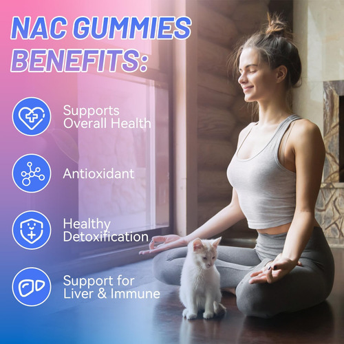 Eazgoo Nac Gummies 800mg, Suplemento De N-acetil Cisteína, S - Imagem 12