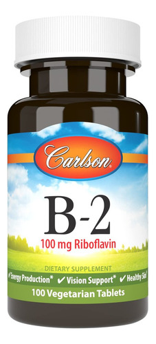 Carlson B-2 Riboflavina 100 Mg, 100 Comprimidos Vegetais - Imagem 2