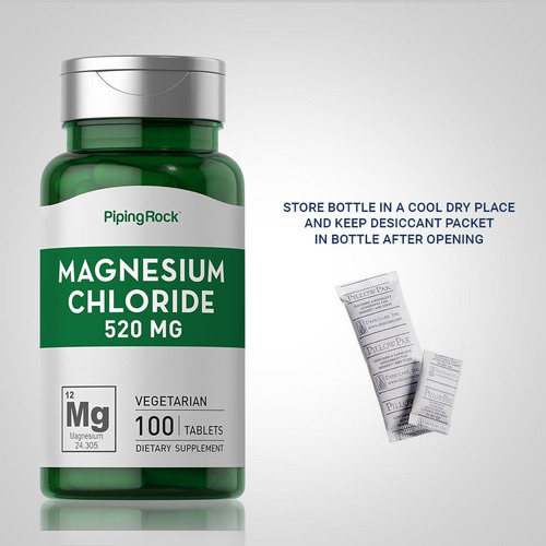 Cloreto De Magnésio Piping Rock 520mg 100 - Imagem 8