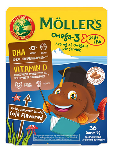 Cápsulas De Ômega 3 Möller"s Para Crianças, Sabor Cola