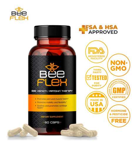 Suplementos Aura Vitamins Bee Flex Joint Support 60 Cápsulas - Imagem 3