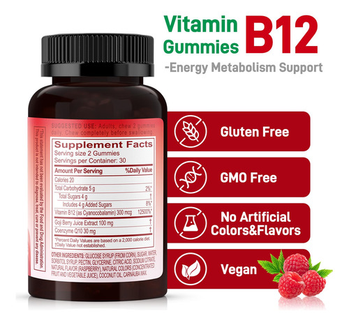 Suplemento De Gomas Biobor Natural Energy Com Vitamina B12 6 - Imagem 2