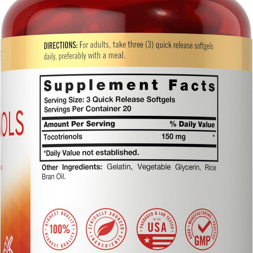 Suplemento Carlyle Carlyle Tocotrienol 150mg 60 Cápsulas De