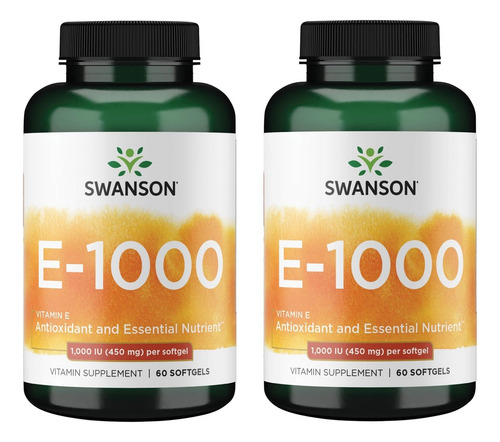 Swanson Vitamina E 1000 Ui 60 Cápsulas (pacote Com 2)